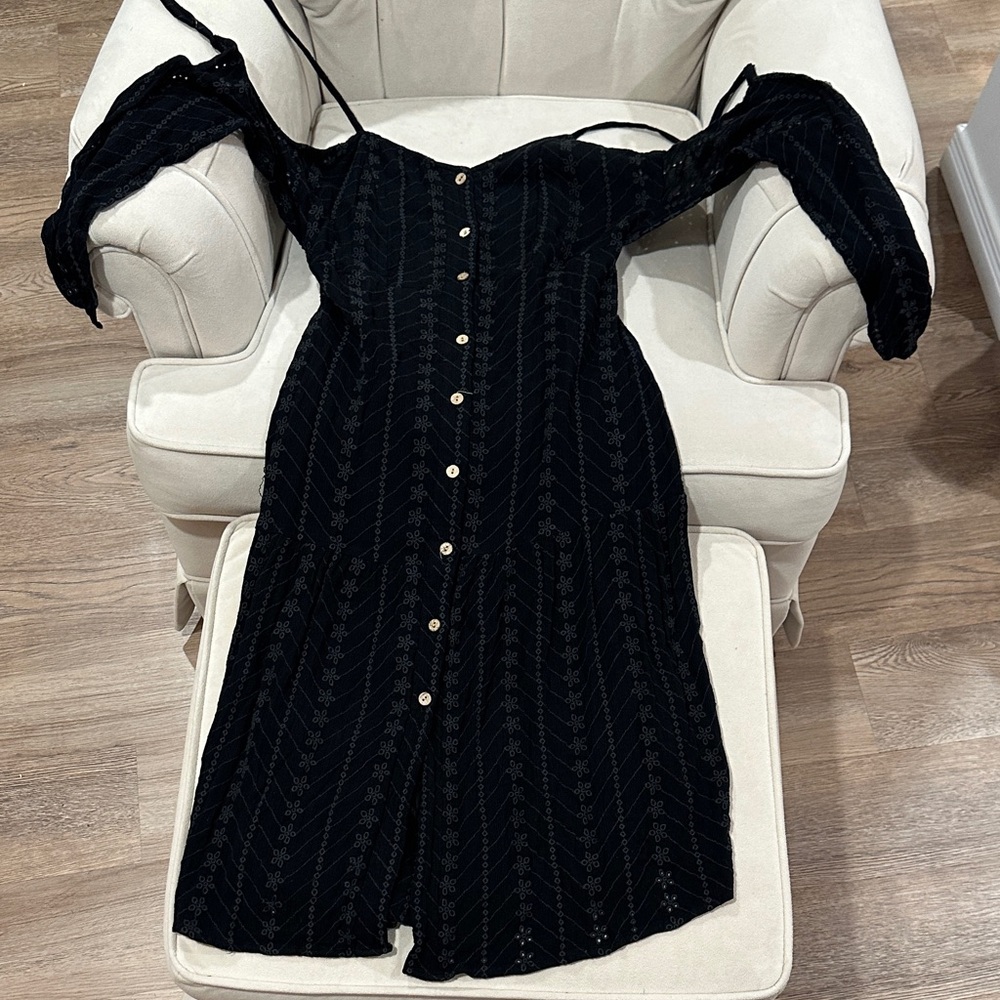 Elegant Black Backless Sundress